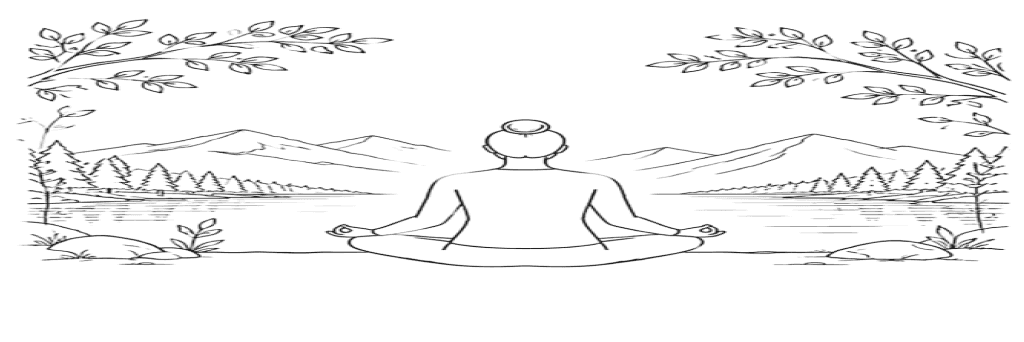 Illustration of a person meditating