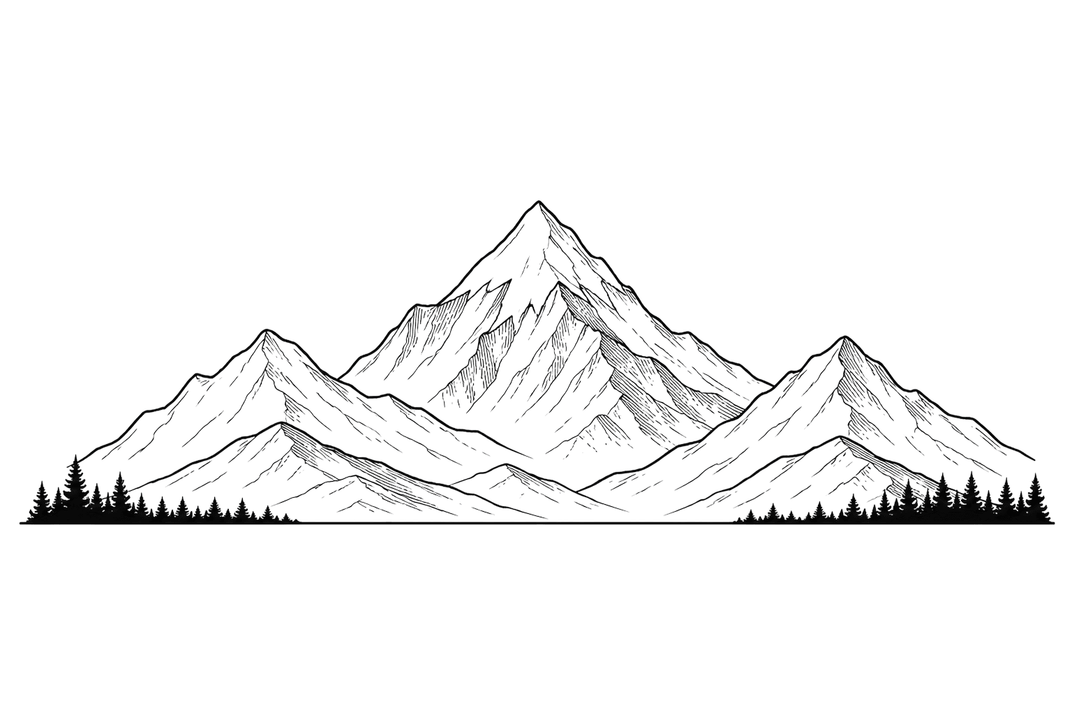 Illustration of a mountain range